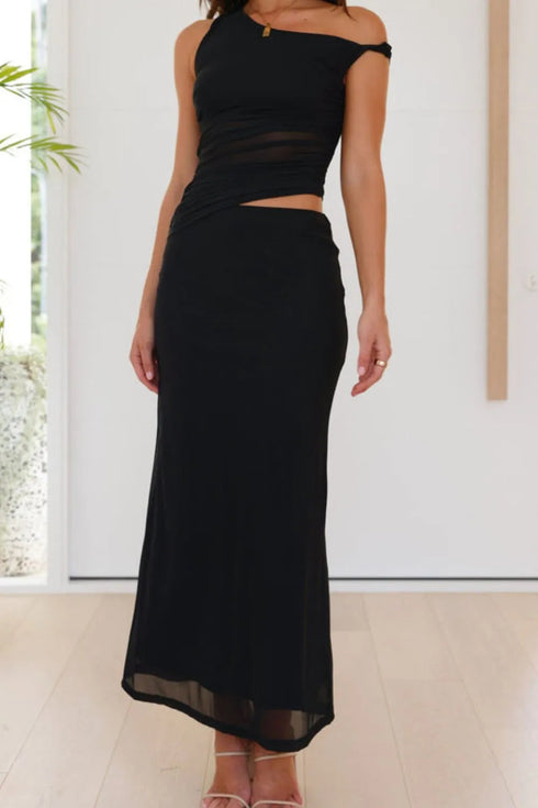 'Dramatique' Asymmetrical Sleeveless Dress - Celes Fashion